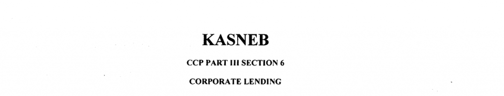 Corporate lending notes and past papers