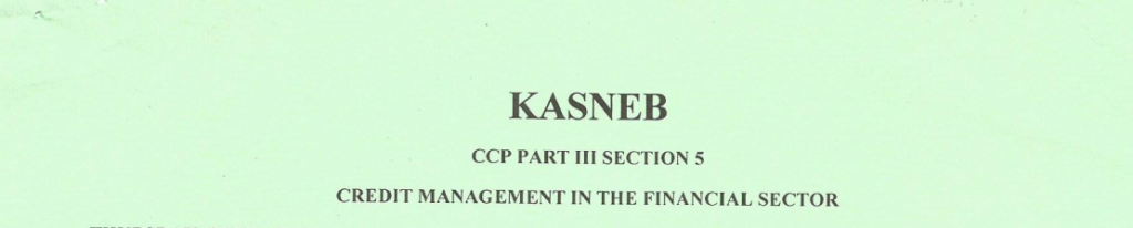 Vredit management in Financial sector notes and past papers
