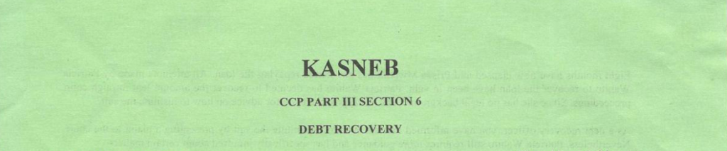Debt recovery notes and past papers