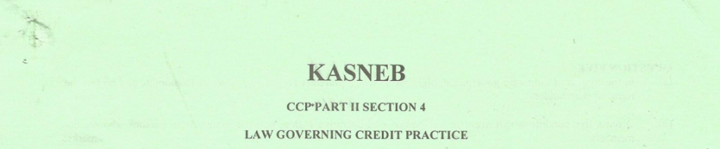 Law governing credit practice CCP notes and past papers