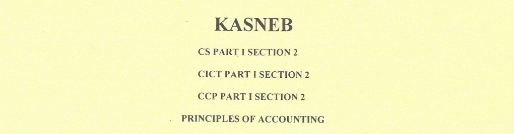 Principles of Accounting notes and past papers