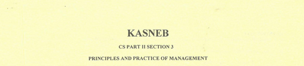 Principles and practice of management notes and past papers