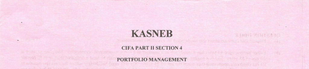 Portfolio Management notes and past papers
